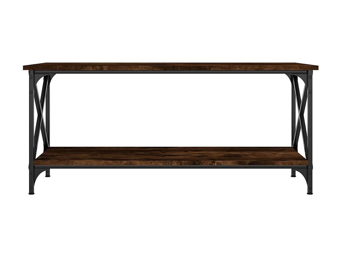 Couchtisch Beistelltisch Räuchereiche 100x45x45 cm Holzwerkstoff und Eisen -MN28567