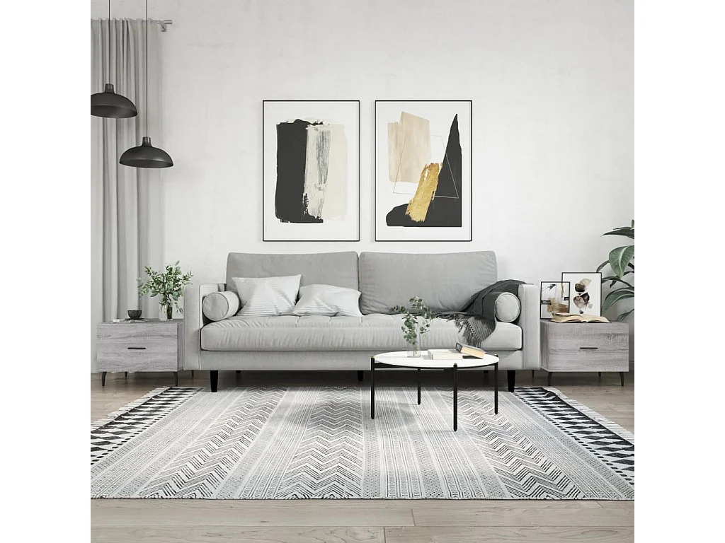 2er-Set Couchtische Beistelltisch Grau Sonoma 50x50x40 cm Holzwerkstoff -MN67147