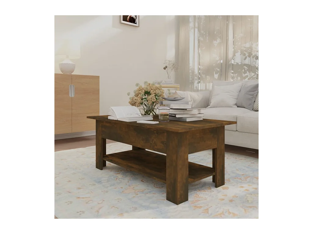 Couchtisch Beistelltisch Räuchereiche 102x55x42 cm Holzwerkstoff -MN93046