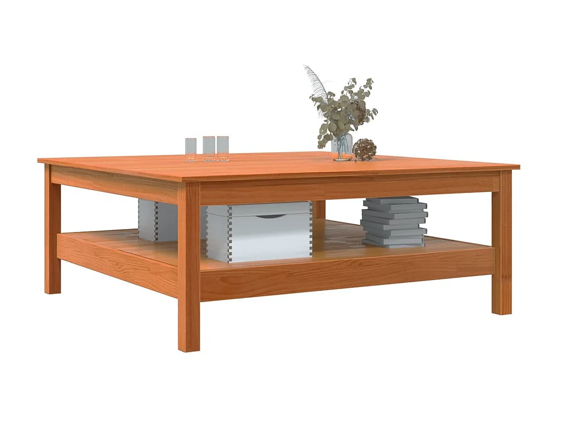 Couchtisch Beistelltisch Wachsbraun 100x100x40 cm Massivholz Kiefer -MN62608
