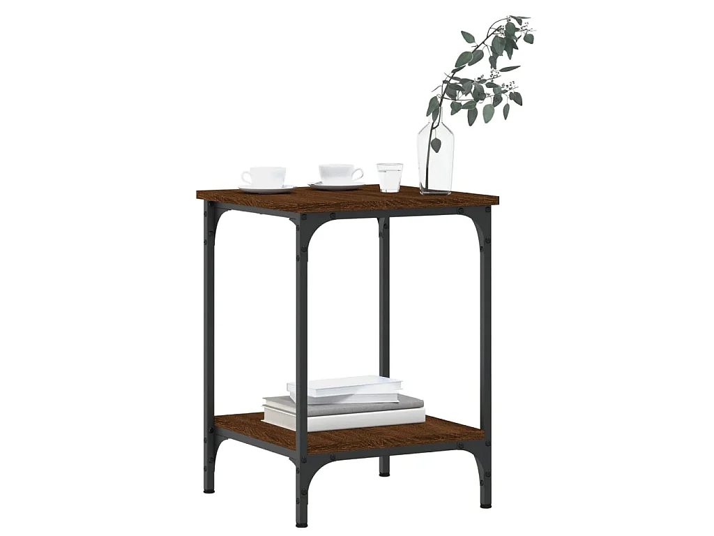 Couchtisch Braun Beistelltisch Eichen-Optik 40x40x55 cm Holzwerkstoff -MN20754