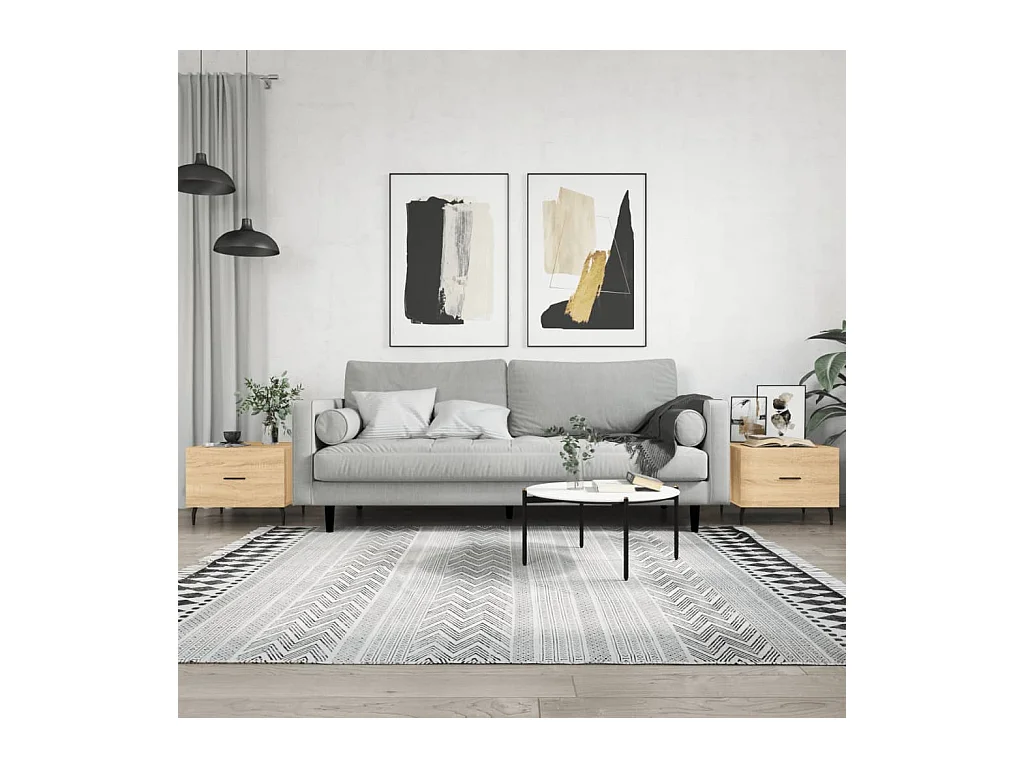 2er-Set Couchtische Beistelltisch Sonoma-Eiche 50x50x40 cm Holzwerkstoff -MN84390