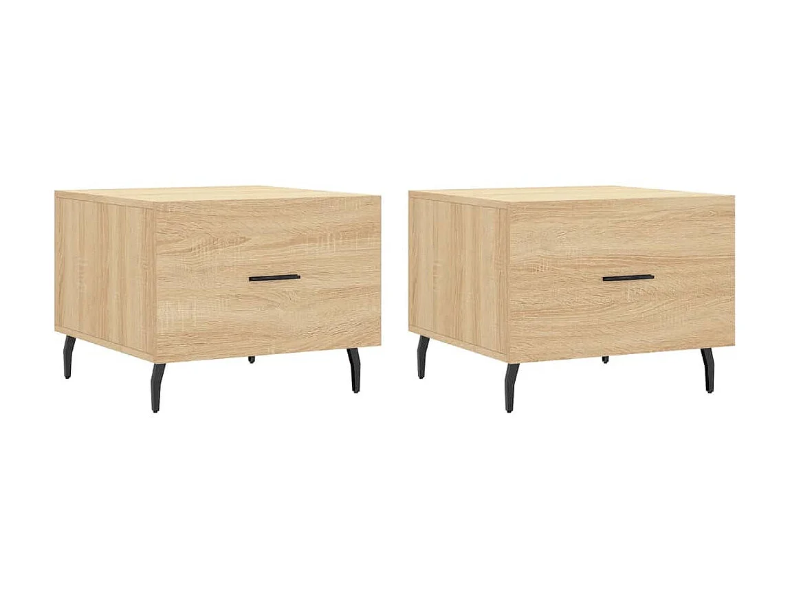 2er-Set Couchtische Beistelltisch Sonoma-Eiche 50x50x40 cm Holzwerkstoff -MN84390