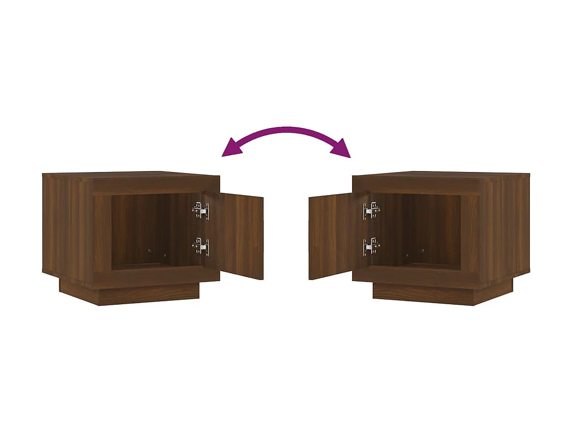 Couchtisch Braun Beistelltisch Eichen-Optik 51x50x45 cm Holzwerkstoff -MN88881