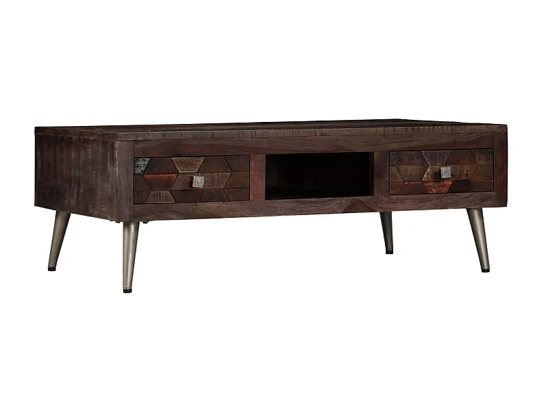 Couchtisch Beistelltisch Altholz Massiv 100x60x35 cm -MN18235