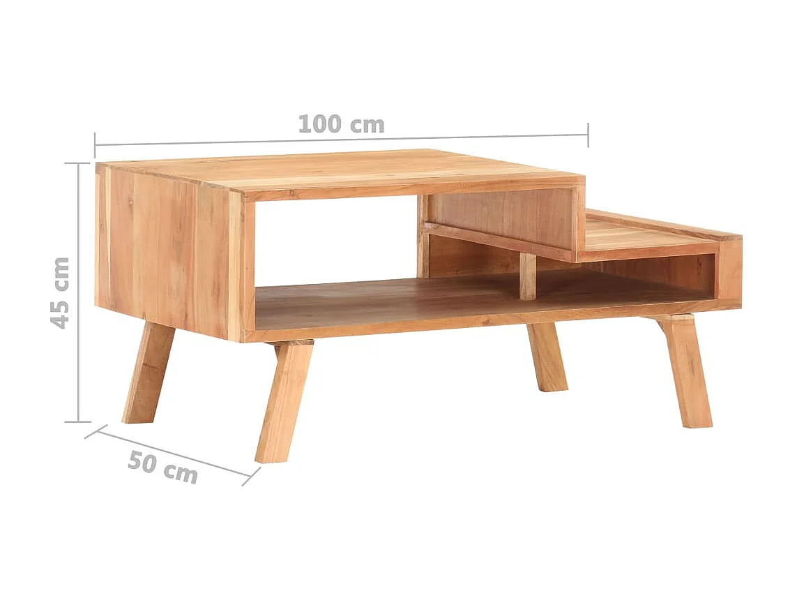 Couchtisch Beistelltisch 100 x 50 x 45 cm Akazie Massivholz -MN15586
