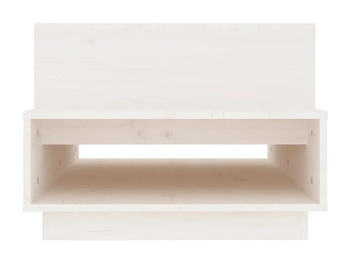 Couchtisch Beistelltisch Weiß 80x55x40,5 cm Massivholz Kiefer -MN84614