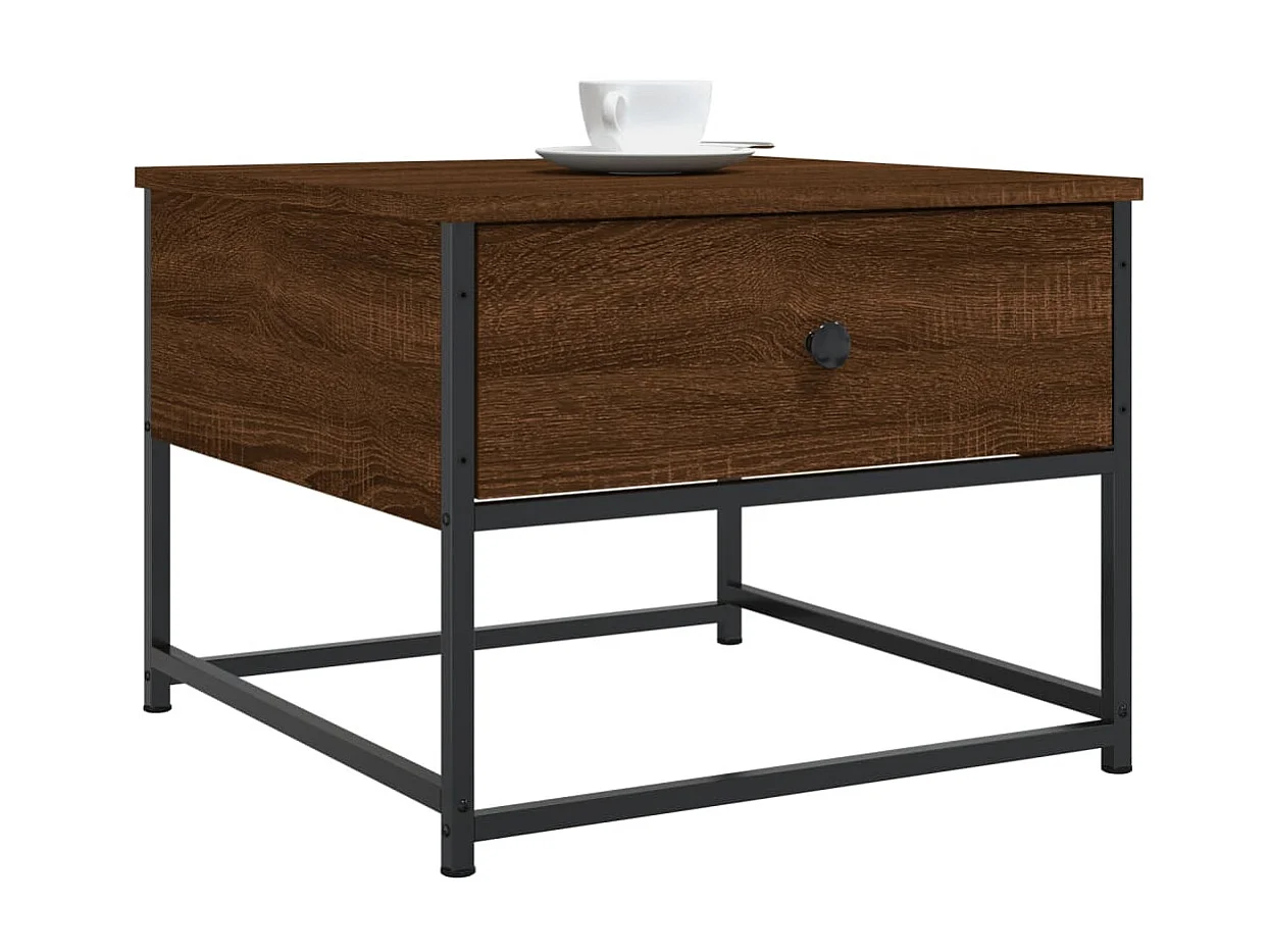 Couchtisch Braun Beistelltisch Eichen-Optik 51x51x40 cm Holzwerkstoff -MN59935