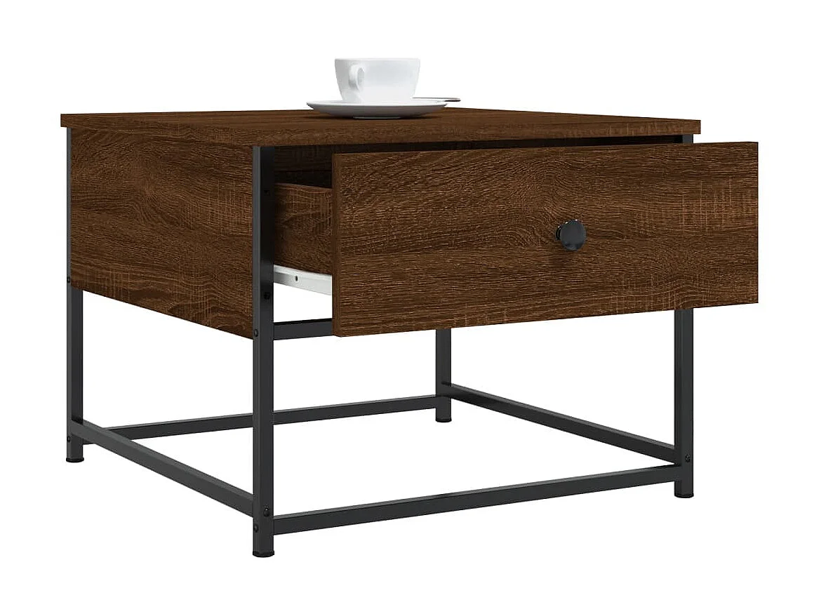 Couchtisch Braun Beistelltisch Eichen-Optik 51x51x40 cm Holzwerkstoff -MN59935