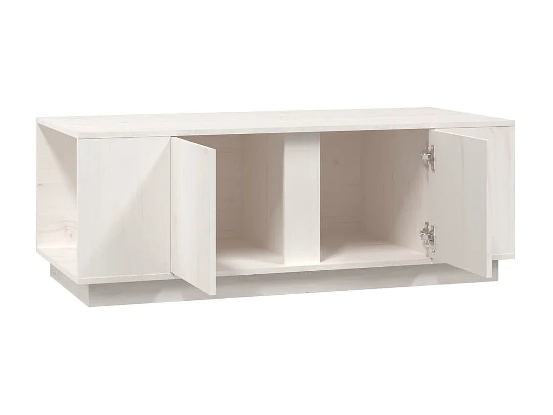 Couchtisch Beistelltisch Weiß 110x50x40 cm Massivholz Kiefer -MN73094