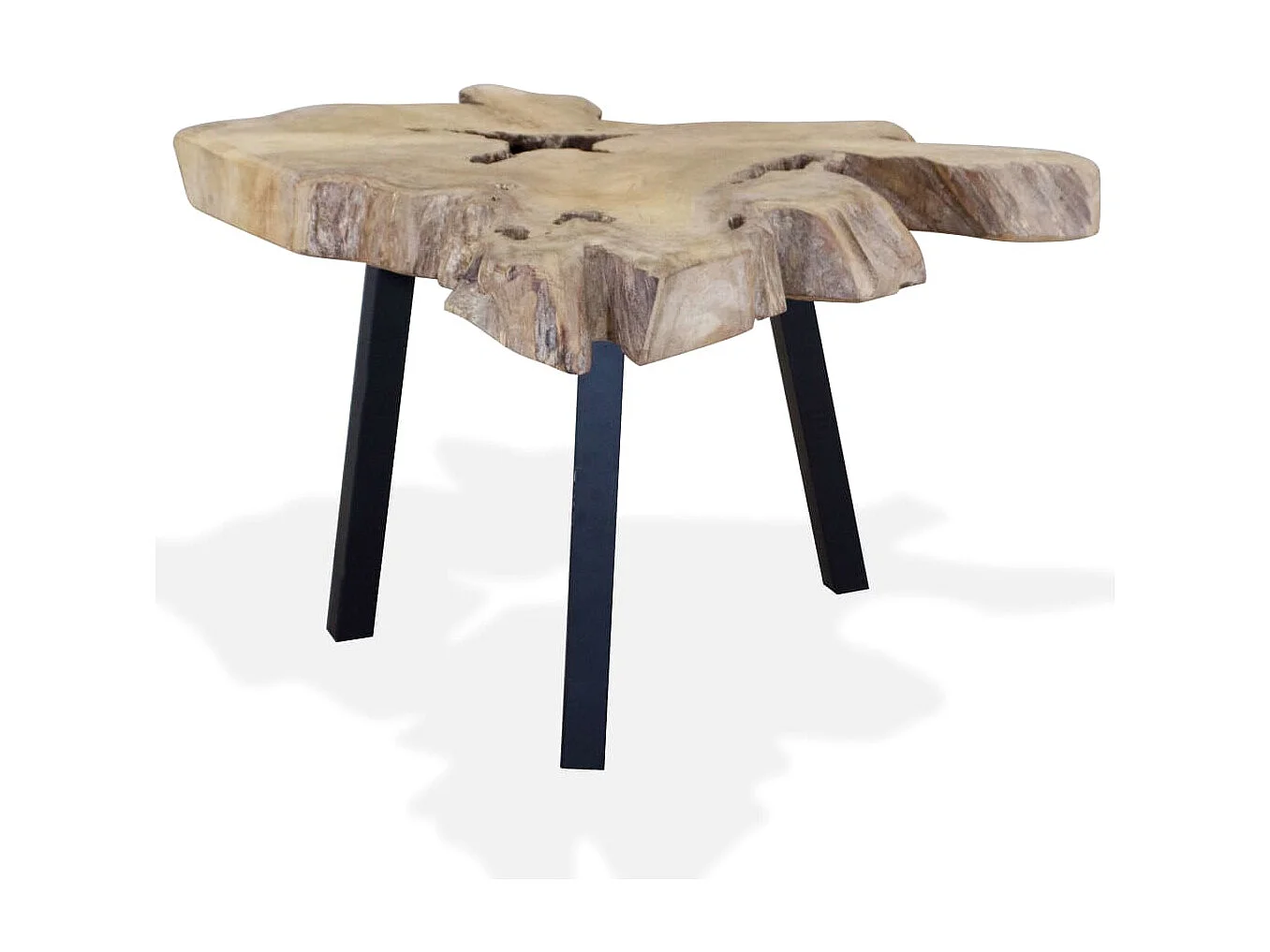 Couchtisch Beistelltisch Echtholz 80 x 70 x 38 cm -MN35818