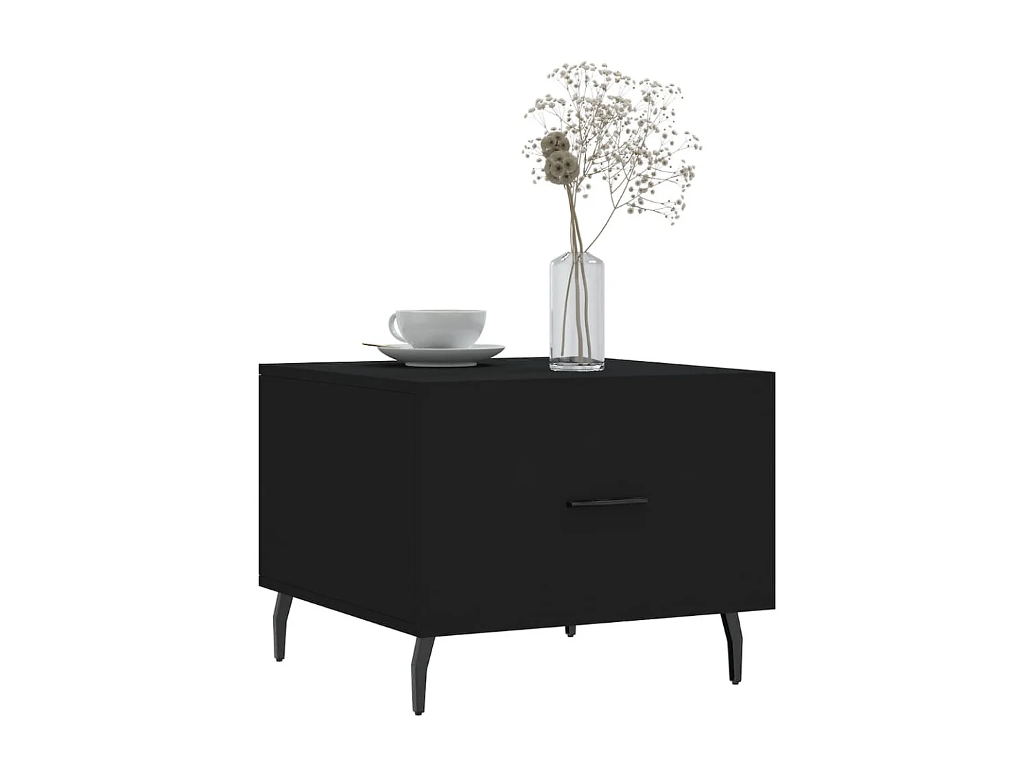 2er-Set Couchtische Beistelltisch Schwarz 50x50x40 cm Holzwerkstoff -MN95978