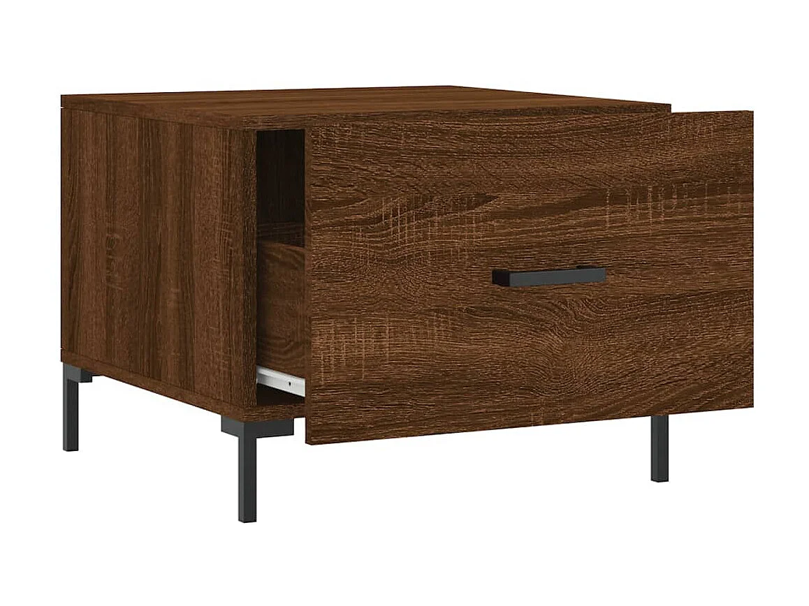 Couchtisch Braun Beistelltisch Eichen-Optik 50x50x40 cm Holzwerkstoff -MN20516