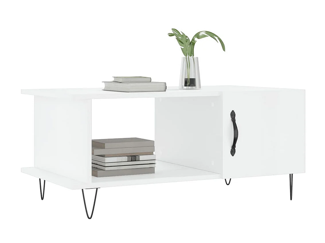 Couchtisch Beistelltisch Hochglanz-Weiß 90x50x40 cm Holzwerkstoff -MN38573