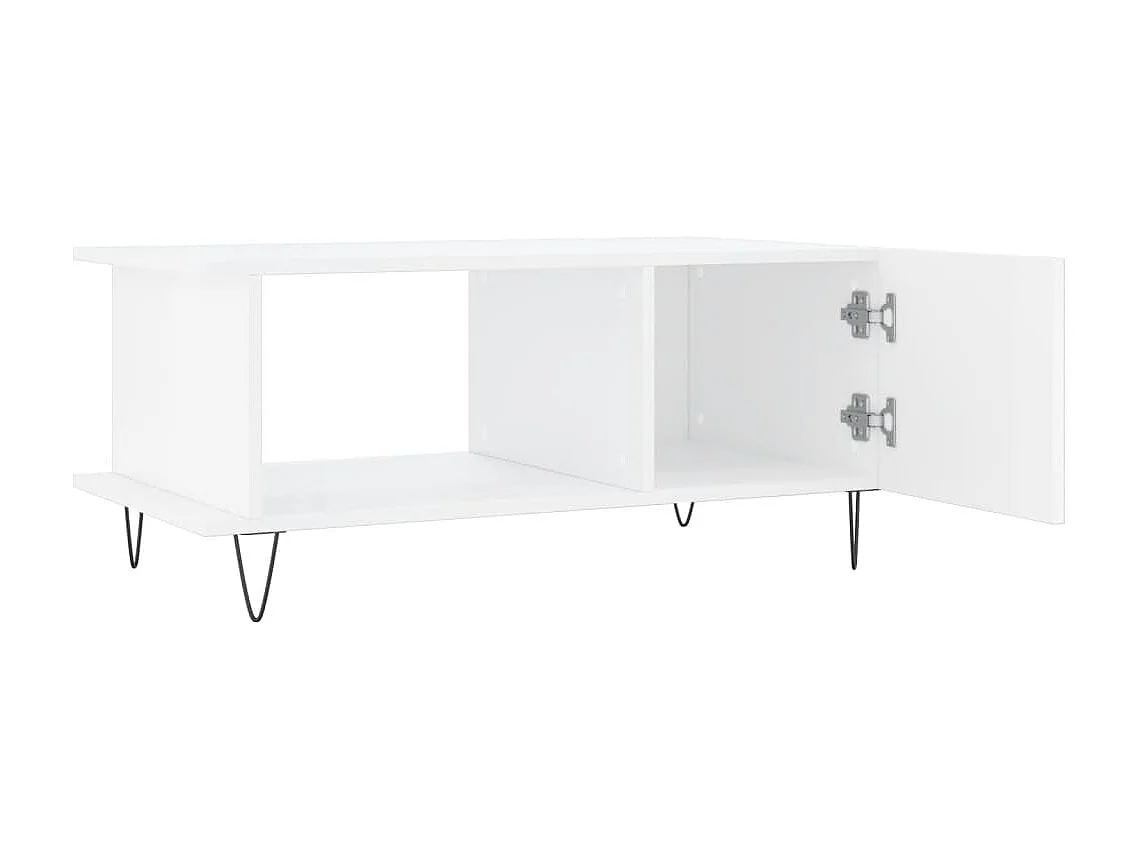 Couchtisch Beistelltisch Hochglanz-Weiß 90x50x40 cm Holzwerkstoff -MN38573