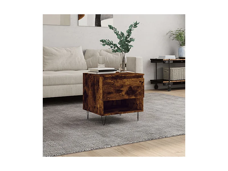 Couchtisch Beistelltisch Räuchereiche 50x46x50 cm Holzwerkstoff -MN31190