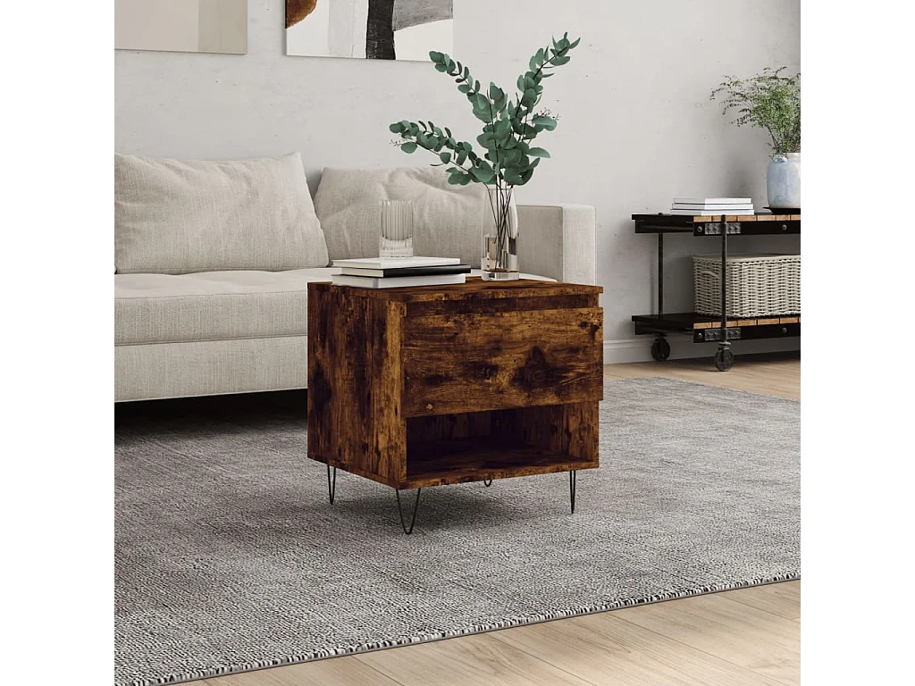 Couchtisch Beistelltisch Räuchereiche 50x46x50 cm Holzwerkstoff -MN31190