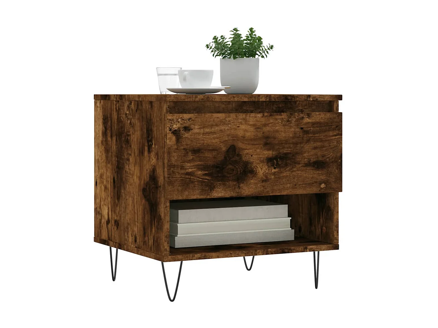 Couchtisch Beistelltisch Räuchereiche 50x46x50 cm Holzwerkstoff -MN31190