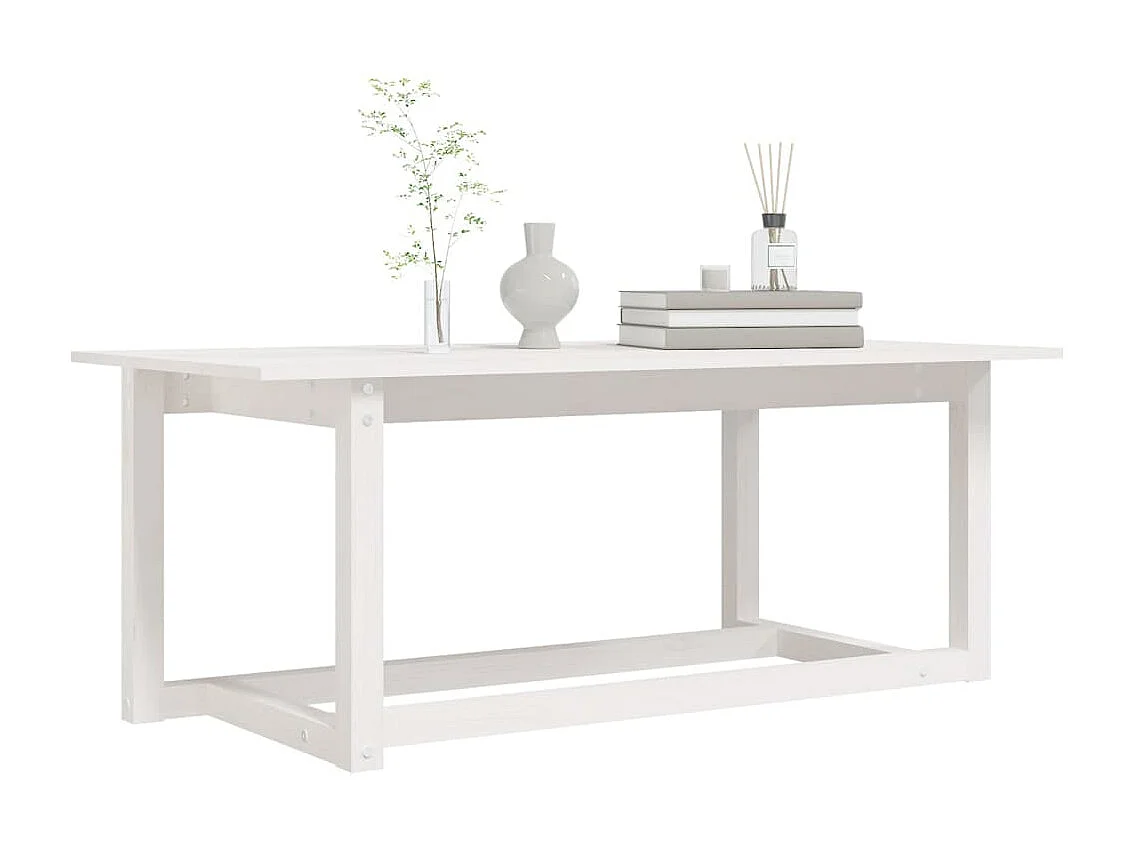 Couchtisch Beistelltisch Weiß 110x55x45 cm Massivholz Kiefer -MN31405