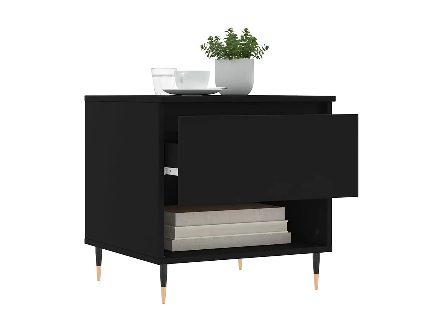 Couchtisch Beistelltisch Schwarz 50x46x50 cm Holzwerkstoff -MN91127