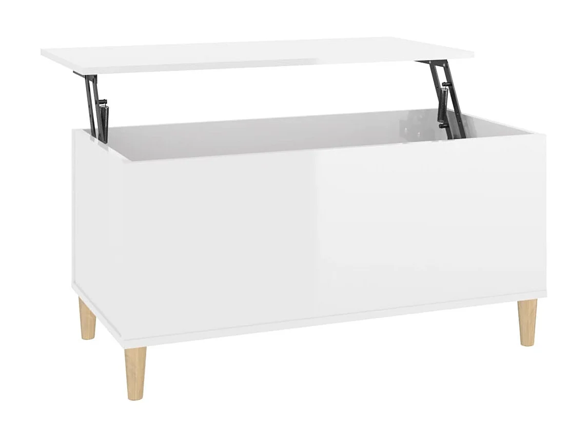 Couchtisch Beistelltisch Hochglanz-Weiß 90x44,5x45 cm Holzwerkstoff -MN10045
