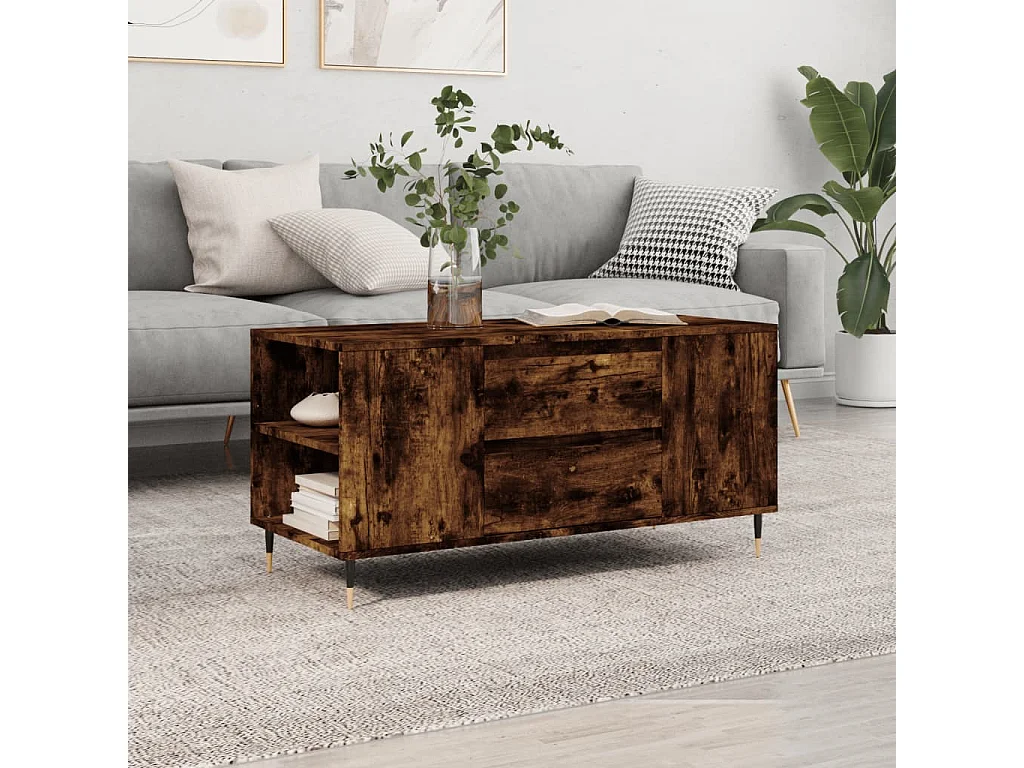 Couchtisch Beistelltisch Räuchereiche 102x44,5x50 cm Holzwerkstoff -MN71535