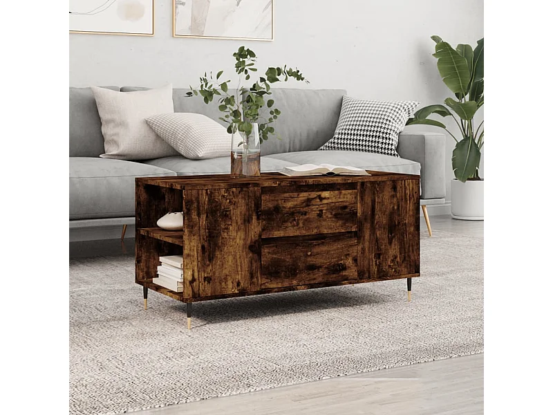 Couchtisch Beistelltisch Räuchereiche 102x44,5x50 cm Holzwerkstoff -MN71535