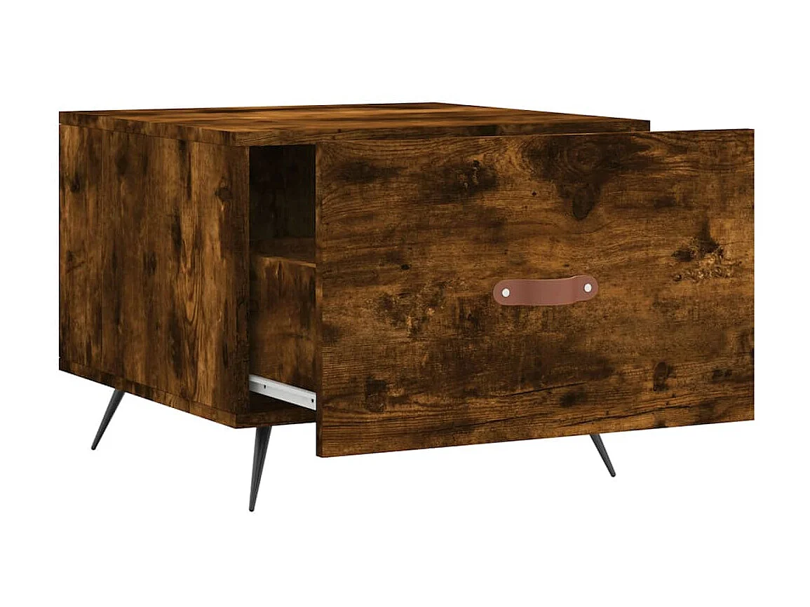 Couchtisch Beistelltisch Räuchereiche 50x50x40 cm Holzwerkstoff -MN77945