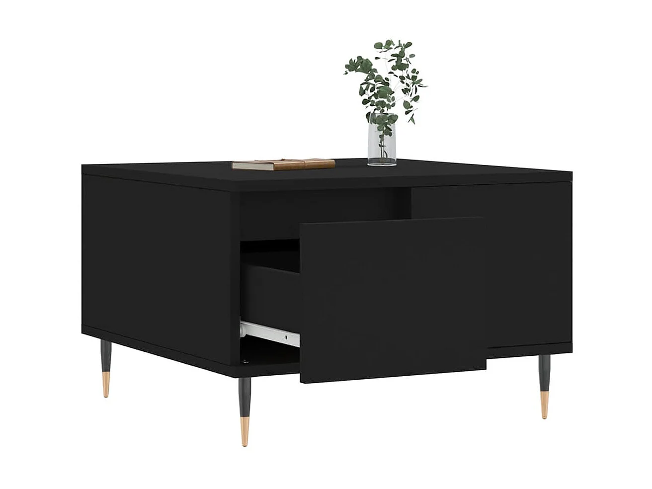 Couchtisch Beistelltisch Schwarz 55x55x36,5 cm Holzwerkstoff -MN75151