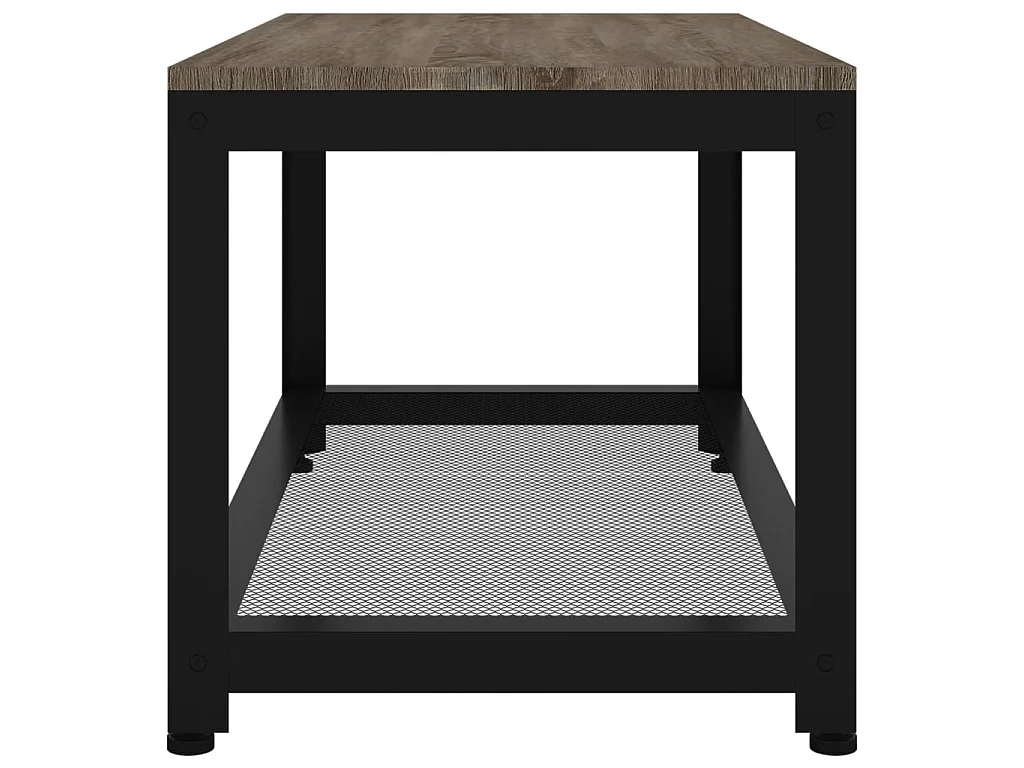 Couchtisch Beistelltisch Grau und Schwarz 90x45x45 cm MDF und Eisen -MN51756