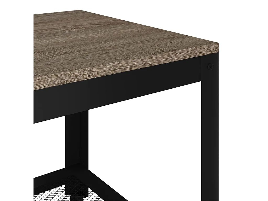 Couchtisch Beistelltisch Grau und Schwarz 90x45x45 cm MDF und Eisen -MN51756