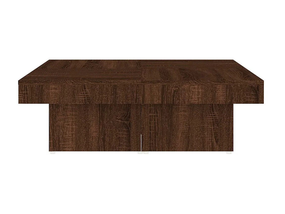 Couchtisch Braun Beistelltisch Eichen-Optik 90x90x28 cm Holzwerkstoff -MN16332