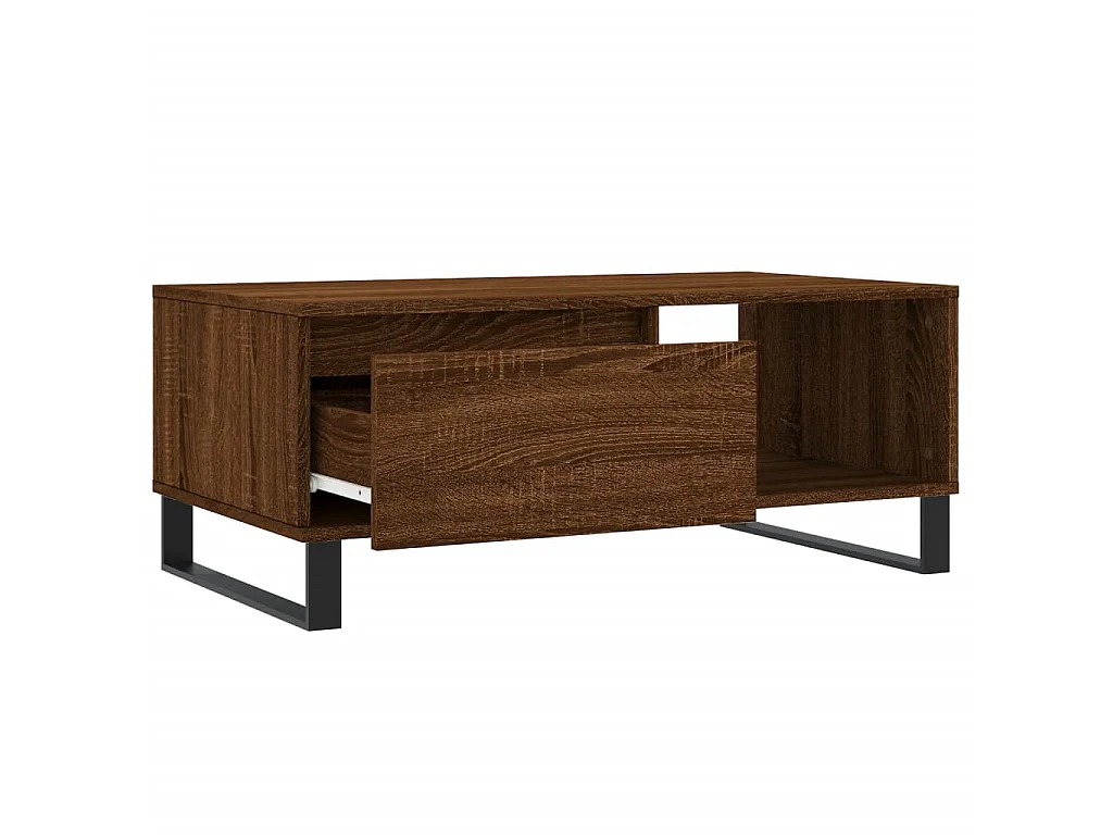 Couchtisch Braun Beistelltisch Eichen-Optik 90x50x36,5 cm Holzwerkstoff -MN25859