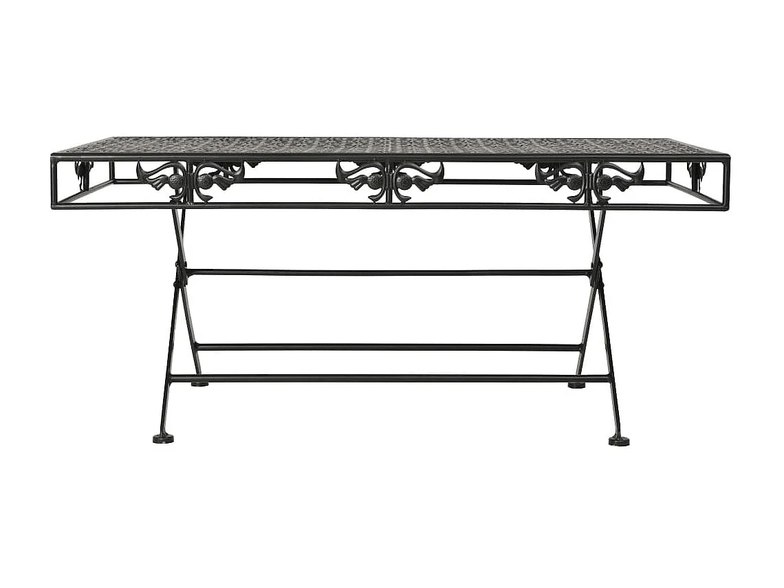 Couchtisch Beistelltisch Klappbar Vintage-Stil Metall 100x50x45 cm Schwarz -MN46649