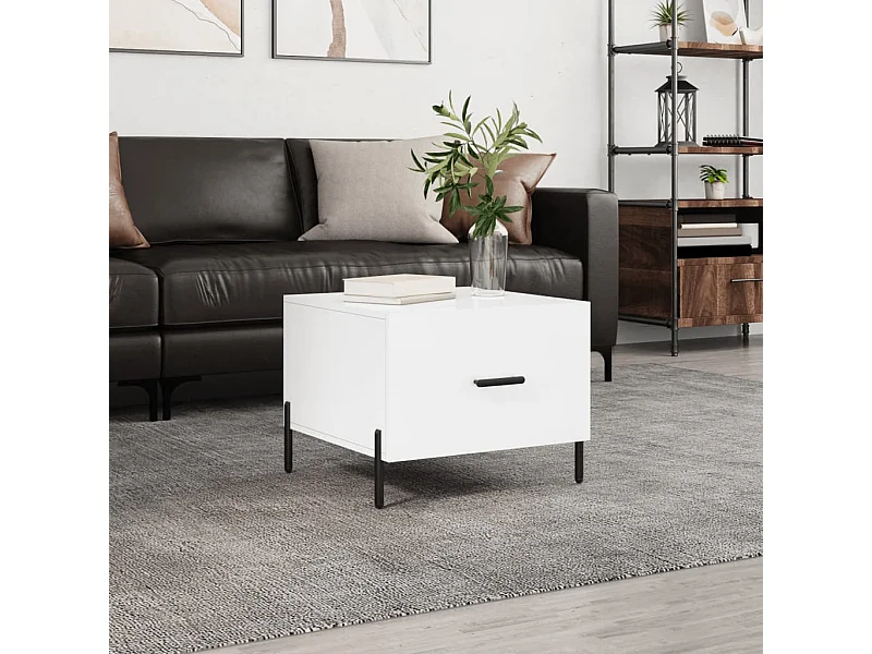 Couchtisch Beistelltisch Hochglanz-Weiß 50x50x40 cm Holzwerkstoff -MN73863