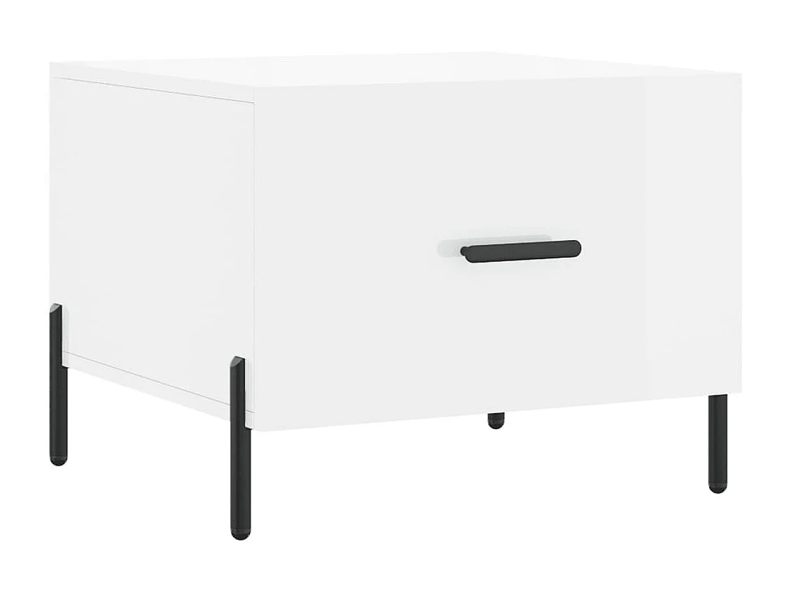 Couchtisch Beistelltisch Hochglanz-Weiß 50x50x40 cm Holzwerkstoff -MN73863