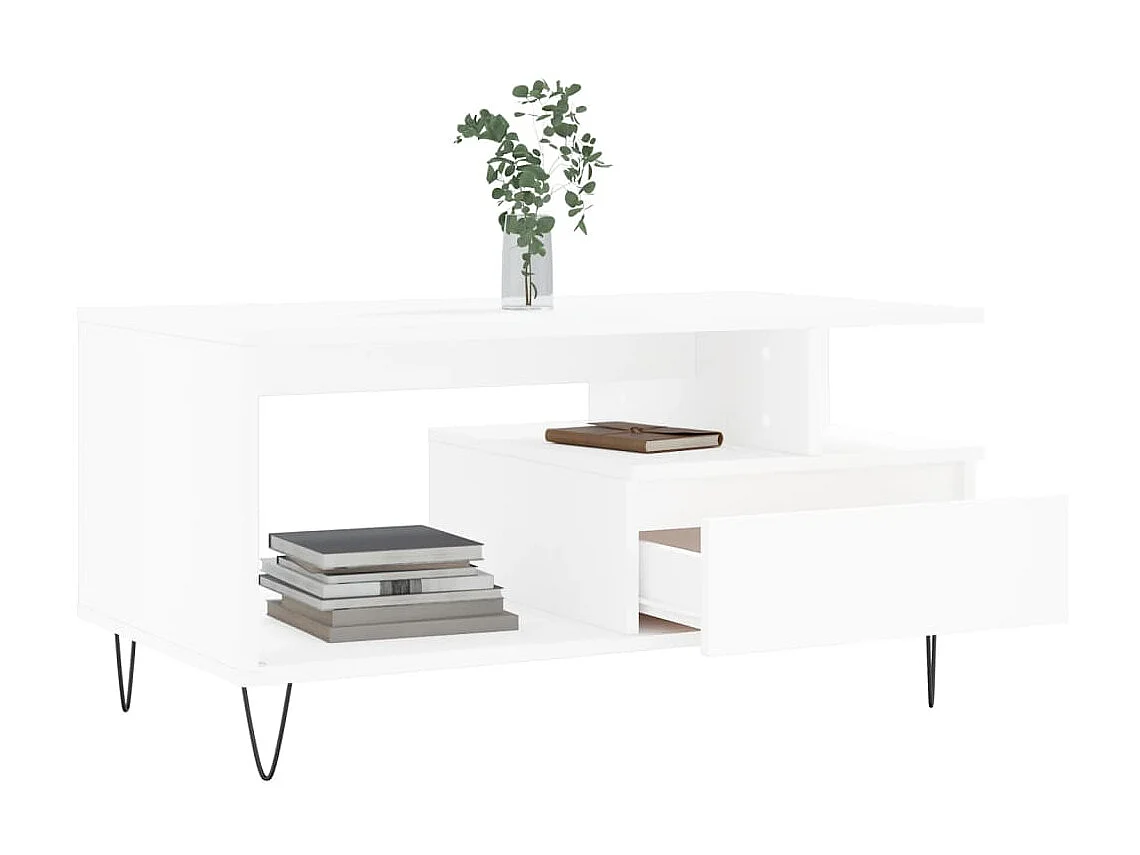 Couchtisch Beistelltisch Weiß 90x49x45 cm Holzwerkstoff -MN88422