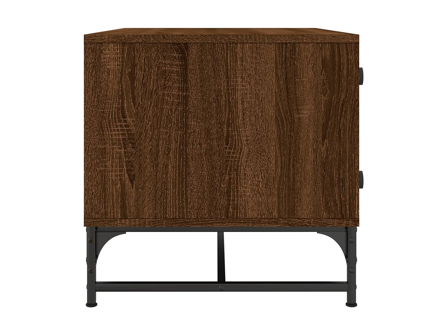 Couchtisch Beistelltisch mit Glastüren Braun Eichen-Optik 68,5x50x50 cm -MN31214