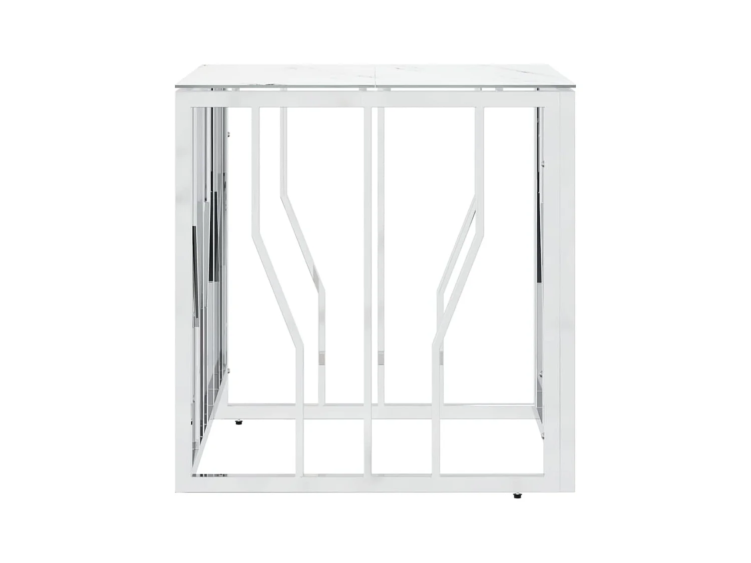 Couchtisch Beistelltisch Silbern 50x50x50 cm Edelstahl und Glas -MN24375