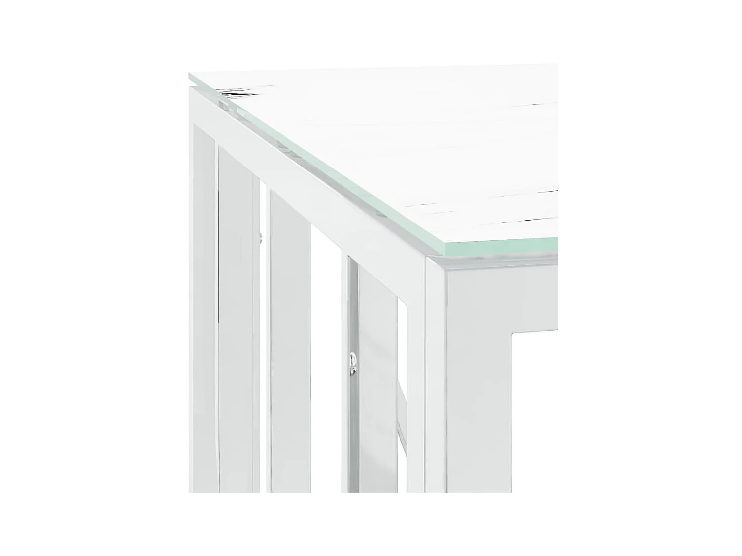 Couchtisch Beistelltisch Silbern 50x50x50 cm Edelstahl und Glas -MN24375