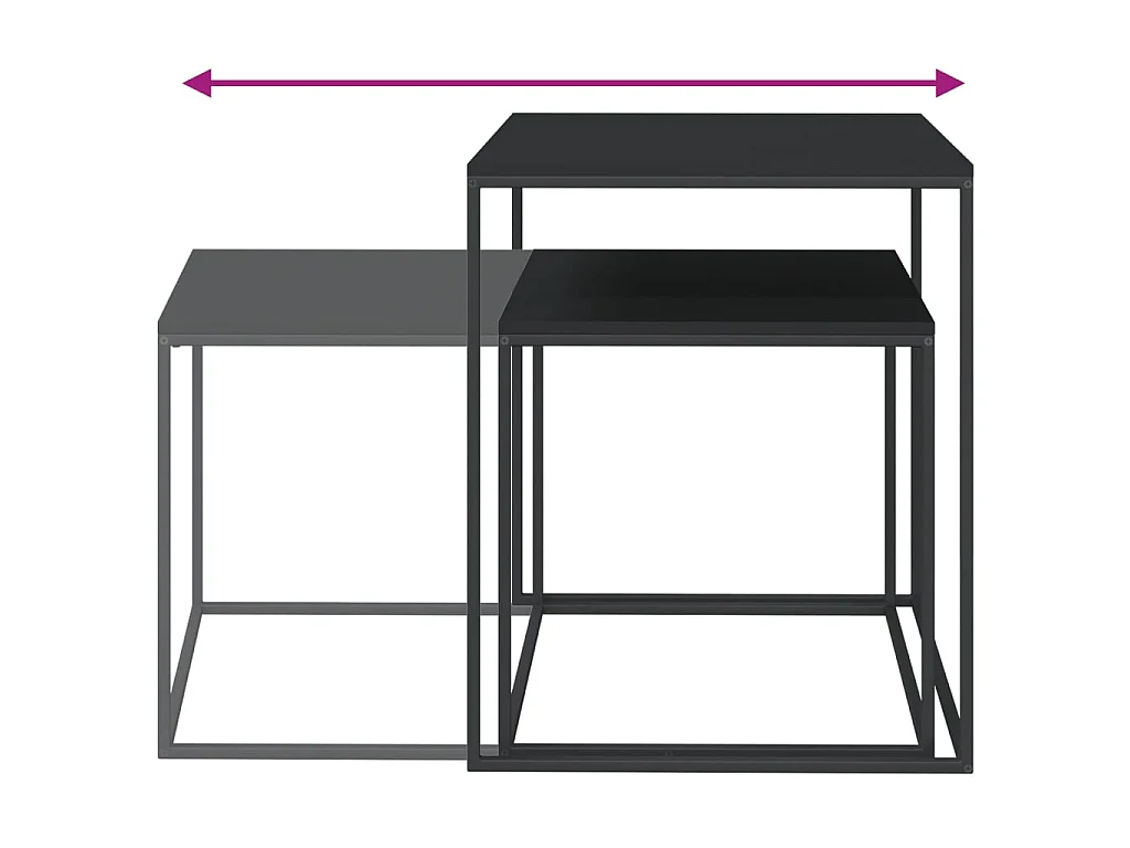 Couchtisch,Beistelltisch-Set 2-tlg. Holzwerkstoff und Metall -MN74810