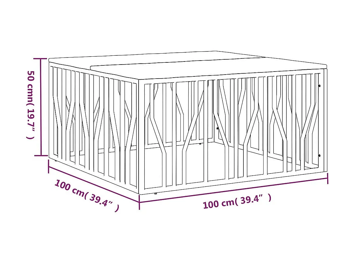 Couchtisch Beistelltisch Silbern Edelstahl und Altholz Massiv -MN10145