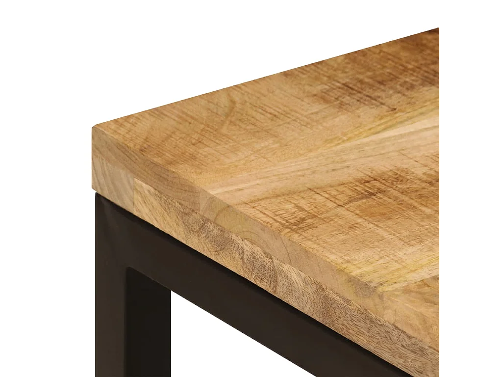 Couchtisch Beistelltisch 100x50x35 cm Mango Massivholz und Stahl -MN78295