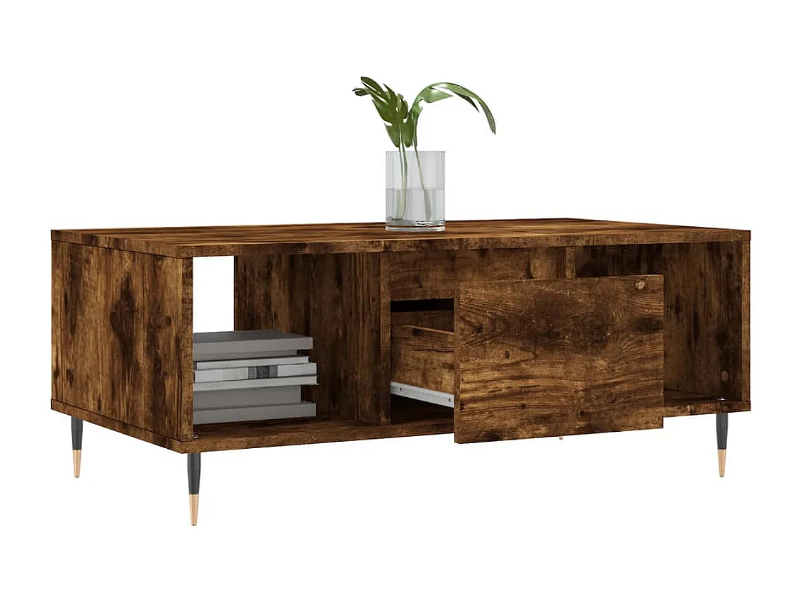 Couchtisch Beistelltisch Räuchereiche 90x50x36,5 cm Holzwerkstoff -MN61148