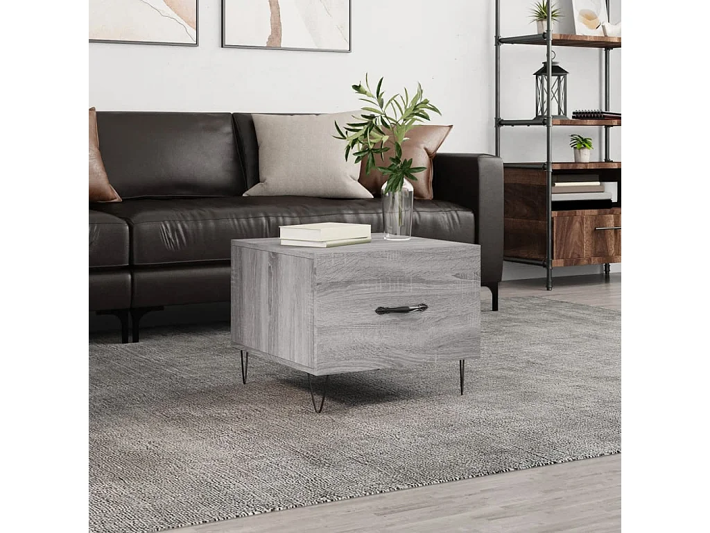 Couchtisch Beistelltisch Grau Sonoma 50x50x40 cm Holzwerkstoff -MN23476