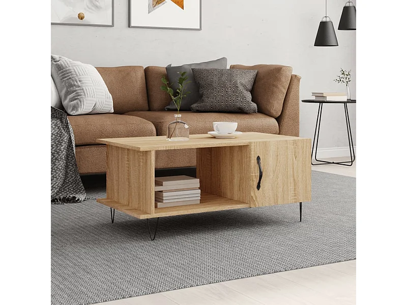 Couchtisch Beistelltisch Sonoma-Eiche 90x50x40 cm Holzwerkstoff -MN26463