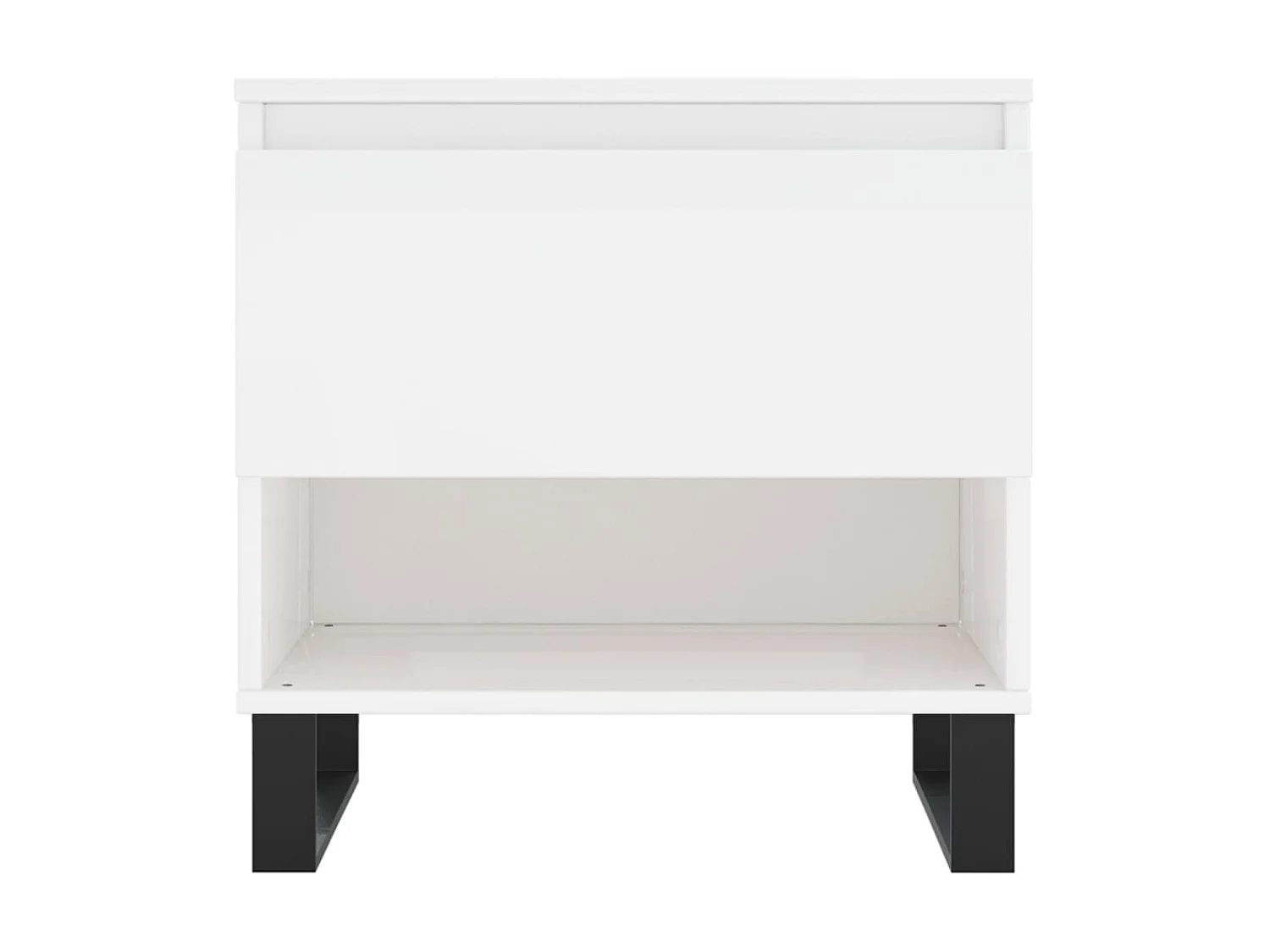 2er-Set Couchtische Beistelltisch Hochglanz-Weiß 50x46x50 cm Holzwerkstoff -MN29877