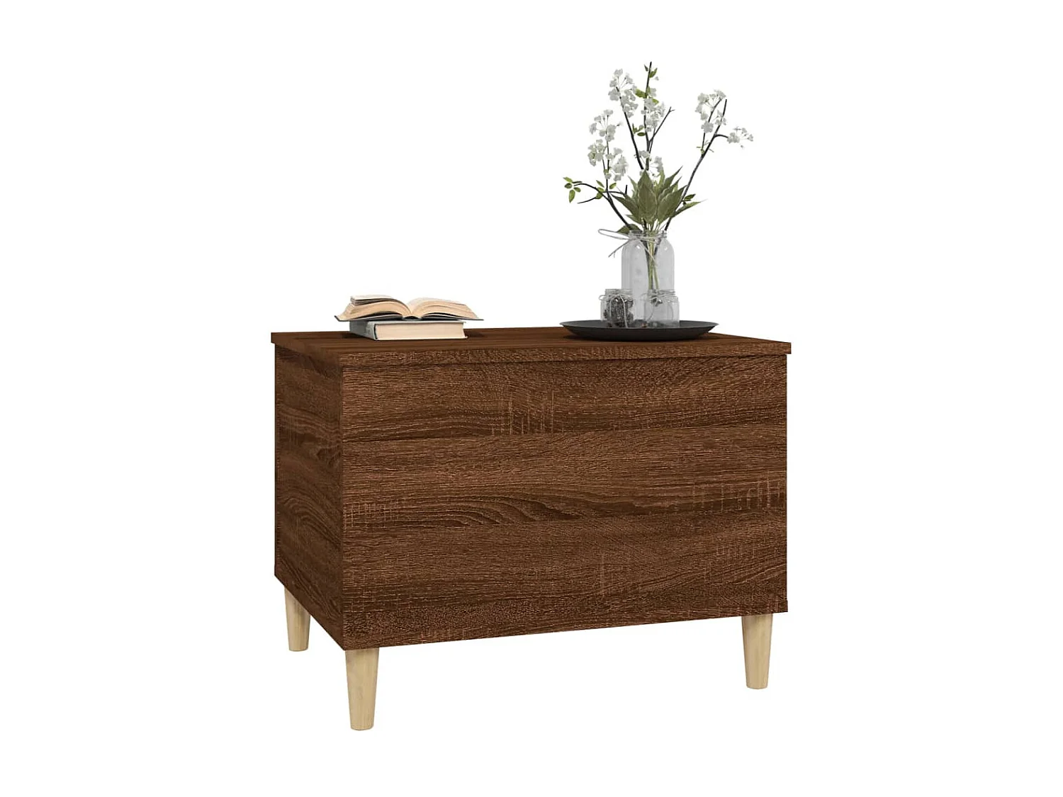Couchtisch Braun Beistelltisch Eichen-Optik 60x44,5x45 cm Holzwerkstoff -MN74837