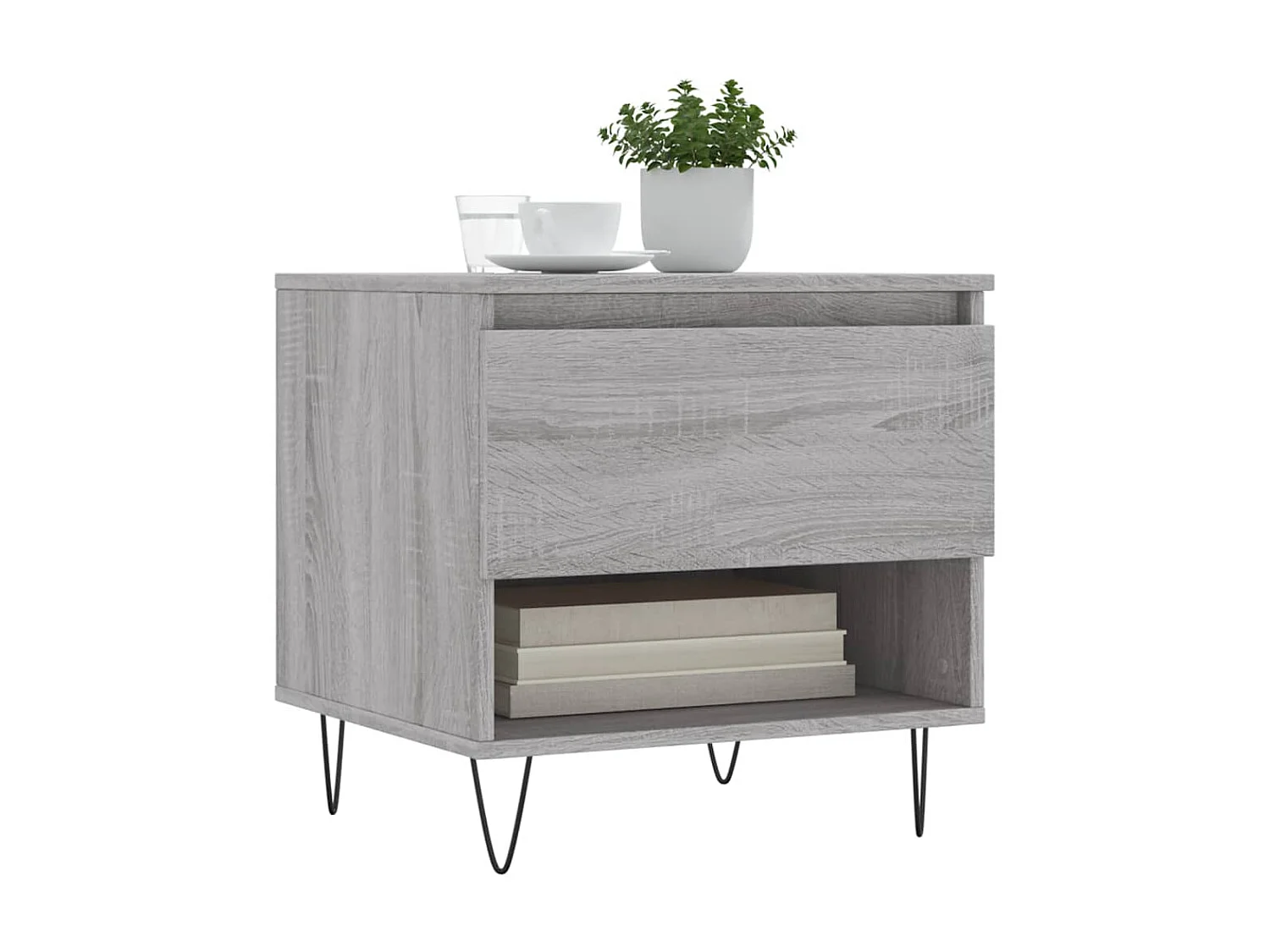 2er-Set Couchtische Beistelltisch Grau Sonoma 50x46x50 cm Holzwerkstoff -MN24030