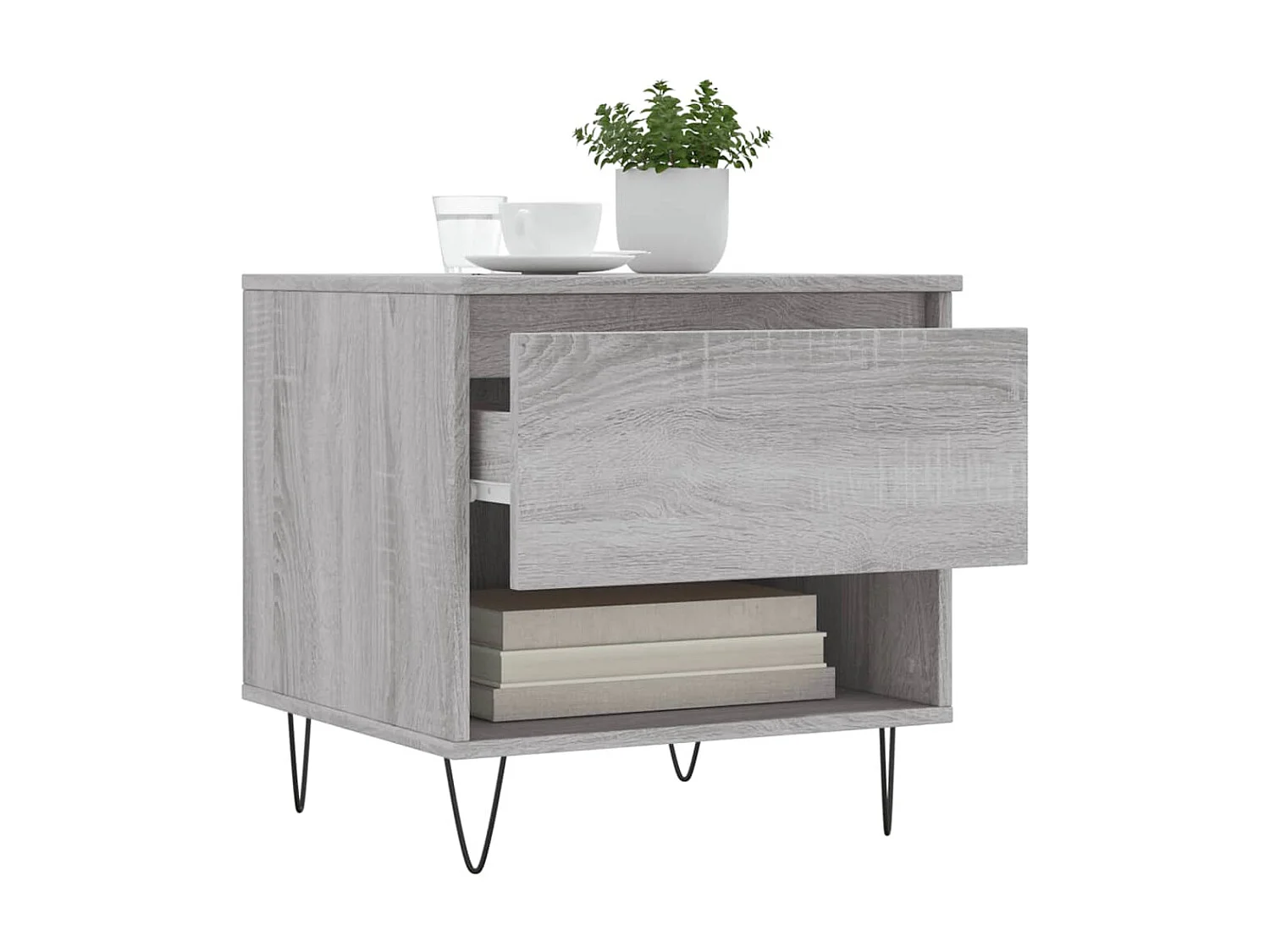 2er-Set Couchtische Beistelltisch Grau Sonoma 50x46x50 cm Holzwerkstoff -MN24030